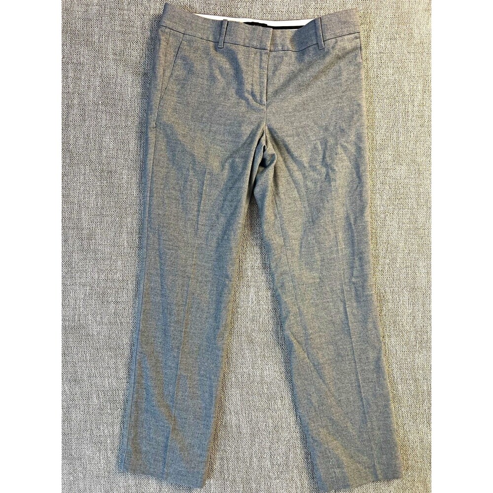 Ann Taylor Women’s Gray Straight Leg Dress Pants Regular Fit Twill Zip Pockets